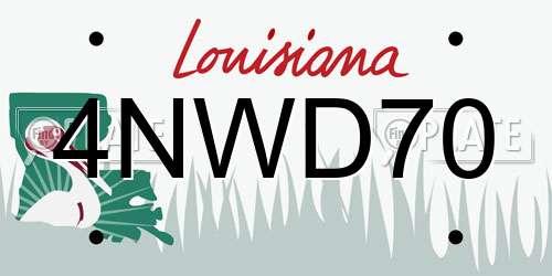 4NWD70 Louisiana License Plate