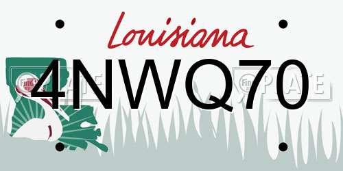 4NWQ70 Louisiana License Plate