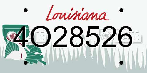 4O28526 Louisiana License Plate