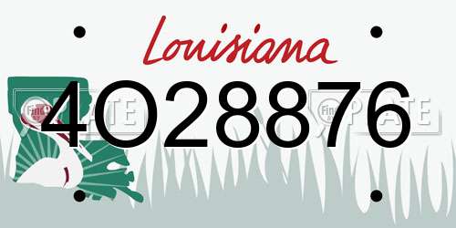 4O28876 Louisiana License Plate