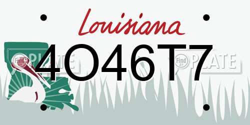 4O46T7 Louisiana License Plate
