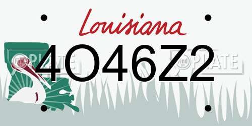 4O46Z2 Louisiana License Plate