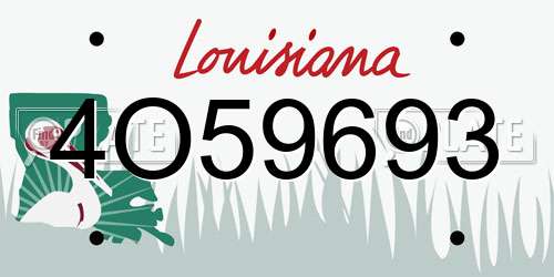 4O59693 Louisiana License Plate