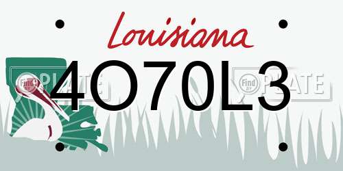 4O70L3 Louisiana License Plate