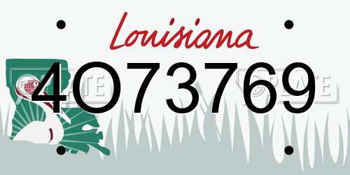 4O73769 Louisiana License Plate