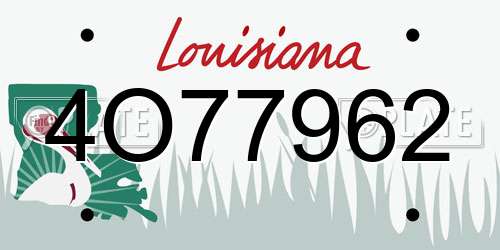 4O77962 Louisiana License Plate