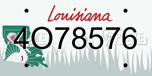 4O78576 Louisiana License Plate