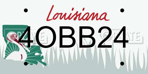 4OBB24 Louisiana License Plate