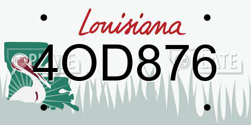 4OD876 Louisiana License Plate