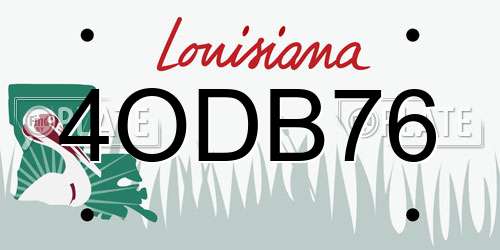4ODB76 Louisiana License Plate