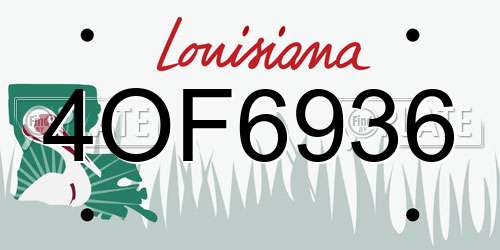 4OF6936 Louisiana License Plate