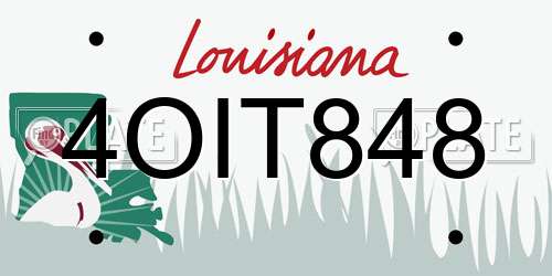 4OIT848 Louisiana License Plate