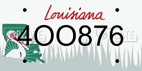 4OO876 Louisiana License Plate