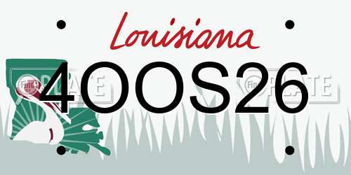 4OOS26 Louisiana License Plate