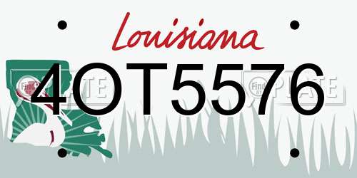 4OT5576 Louisiana License Plate