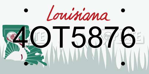 4OT5876 Louisiana License Plate