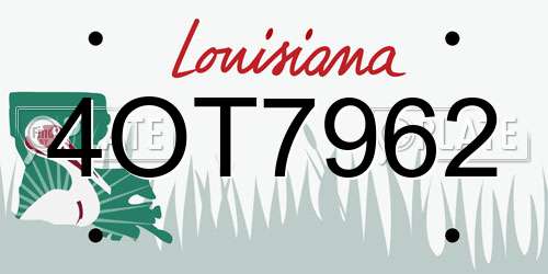 4OT7962 Louisiana License Plate