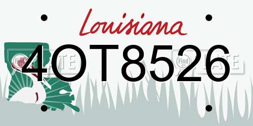 4OT8526 Louisiana License Plate