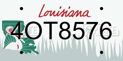 4OT8576 Louisiana License Plate