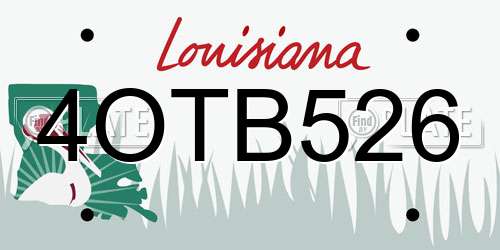 4OTB526 Louisiana License Plate