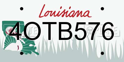 4OTB576 Louisiana License Plate