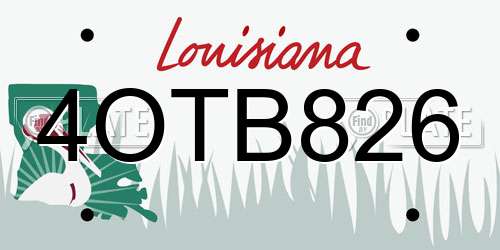 4OTB826 Louisiana License Plate