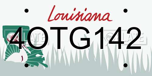 4OTG142 Louisiana License Plate