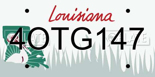 4OTG147 Louisiana License Plate