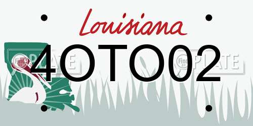 4OTO02 Louisiana License Plate