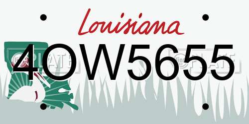 4OW5655 Louisiana License Plate