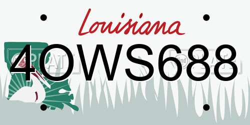 4OWS688 Louisiana License Plate