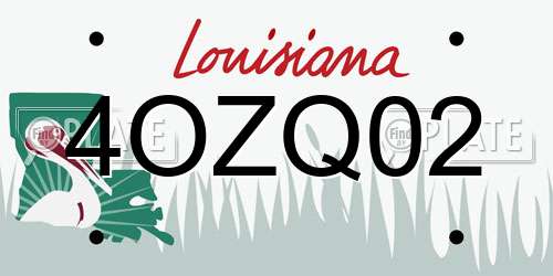 4OZQ02 Louisiana License Plate