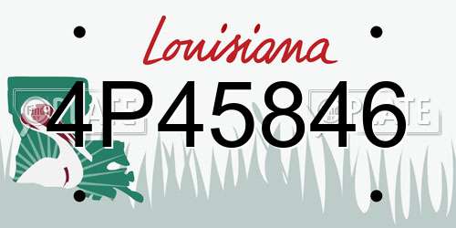 4P45846 Louisiana License Plate