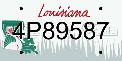 4P89587 Louisiana License Plate