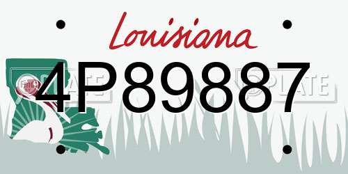 4P89887 Louisiana License Plate