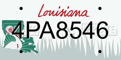 4PA8546 Louisiana License Plate