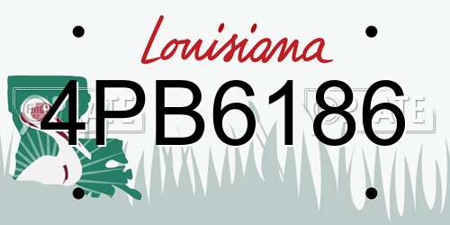 4PB6186 Louisiana License Plate
