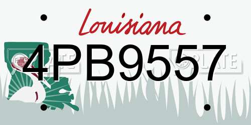 4PB9557 Louisiana License Plate