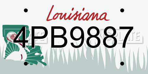 4PB9887 Louisiana License Plate