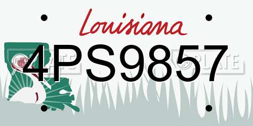 4PS9857 Louisiana License Plate