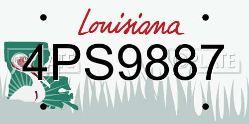 4PS9887 Louisiana License Plate