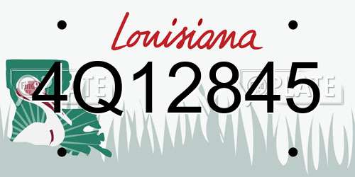 4Q12845 Louisiana License Plate