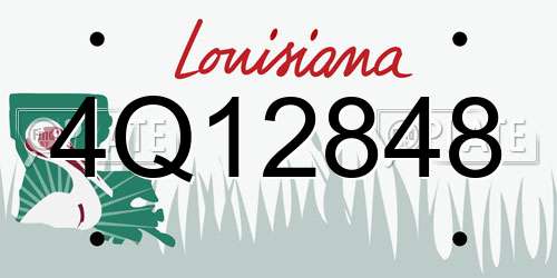 4Q12848 Louisiana License Plate