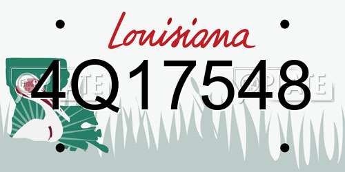 4Q17548 Louisiana License Plate