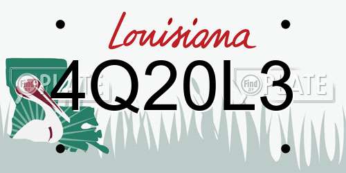 4Q20L3 Louisiana License Plate