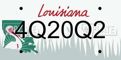 4Q20Q2 Louisiana License Plate