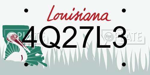 4Q27L3 Louisiana License Plate