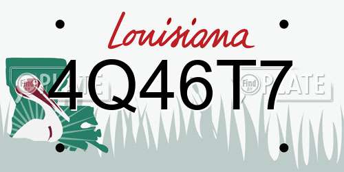 4Q46T7 Louisiana License Plate