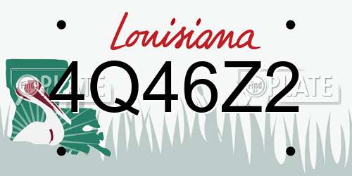 4Q46Z2 Louisiana License Plate