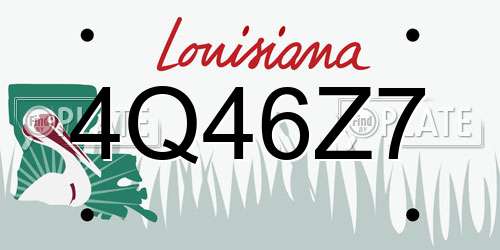 4Q46Z7 Louisiana License Plate